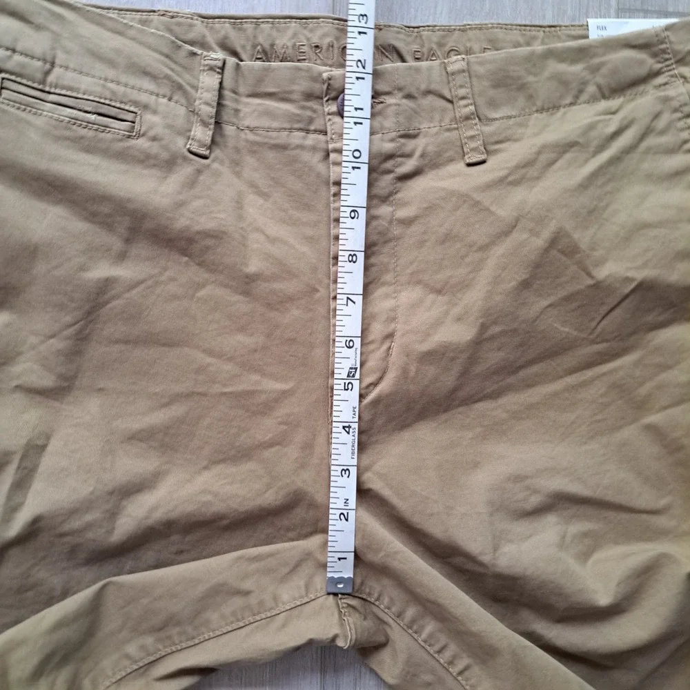Mens American Eagle 38x31 Slim Lived-In Khakis Pants Flex Beige Brown NWT